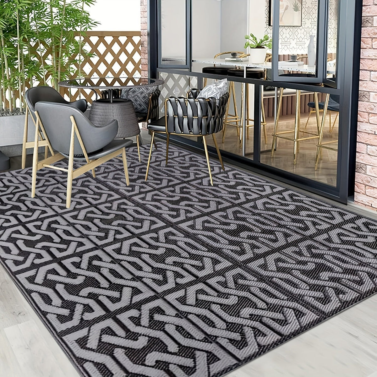 Reversible Outdoor Patio Rug – 5 × 8 ft (152 × 244 cm)