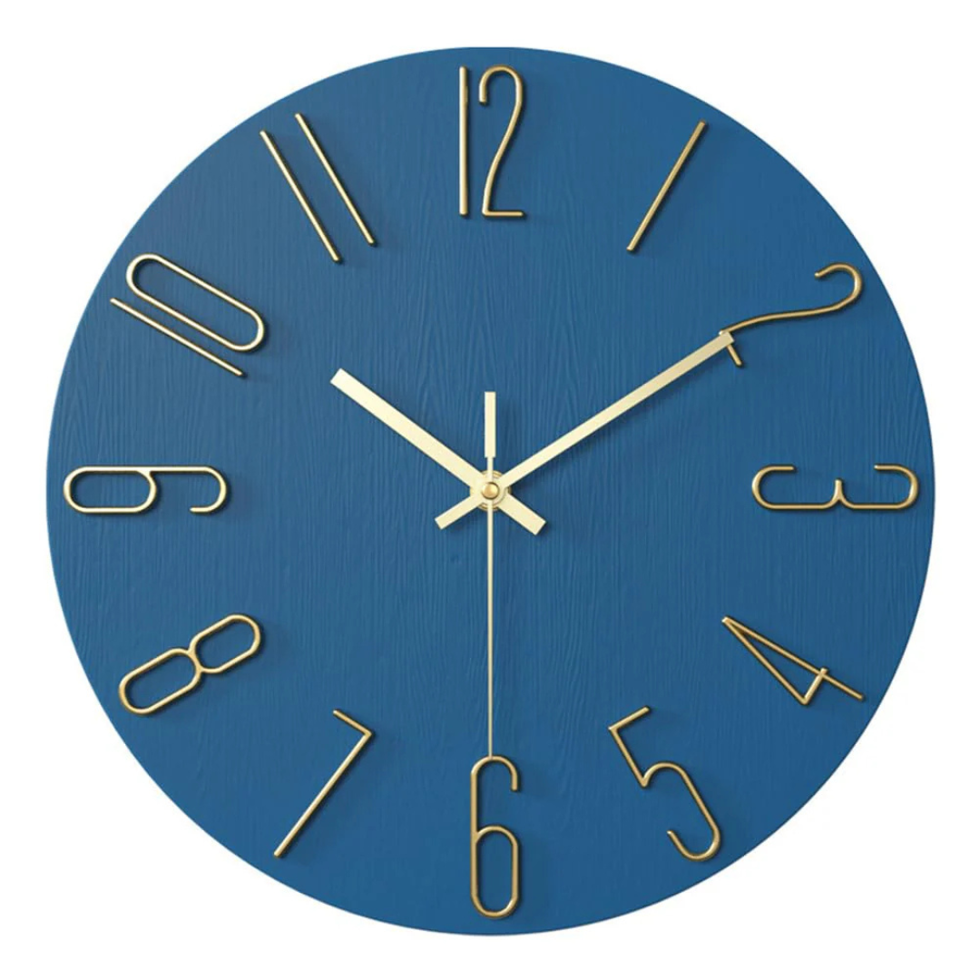 Silent Quartz Wall Clock – Blue