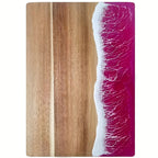 Ocean Wave Resin Serving Board – Coral Pink