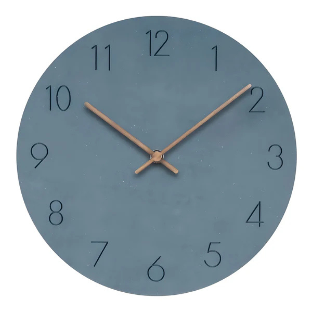 Colored Wood Wall Clock – Blue