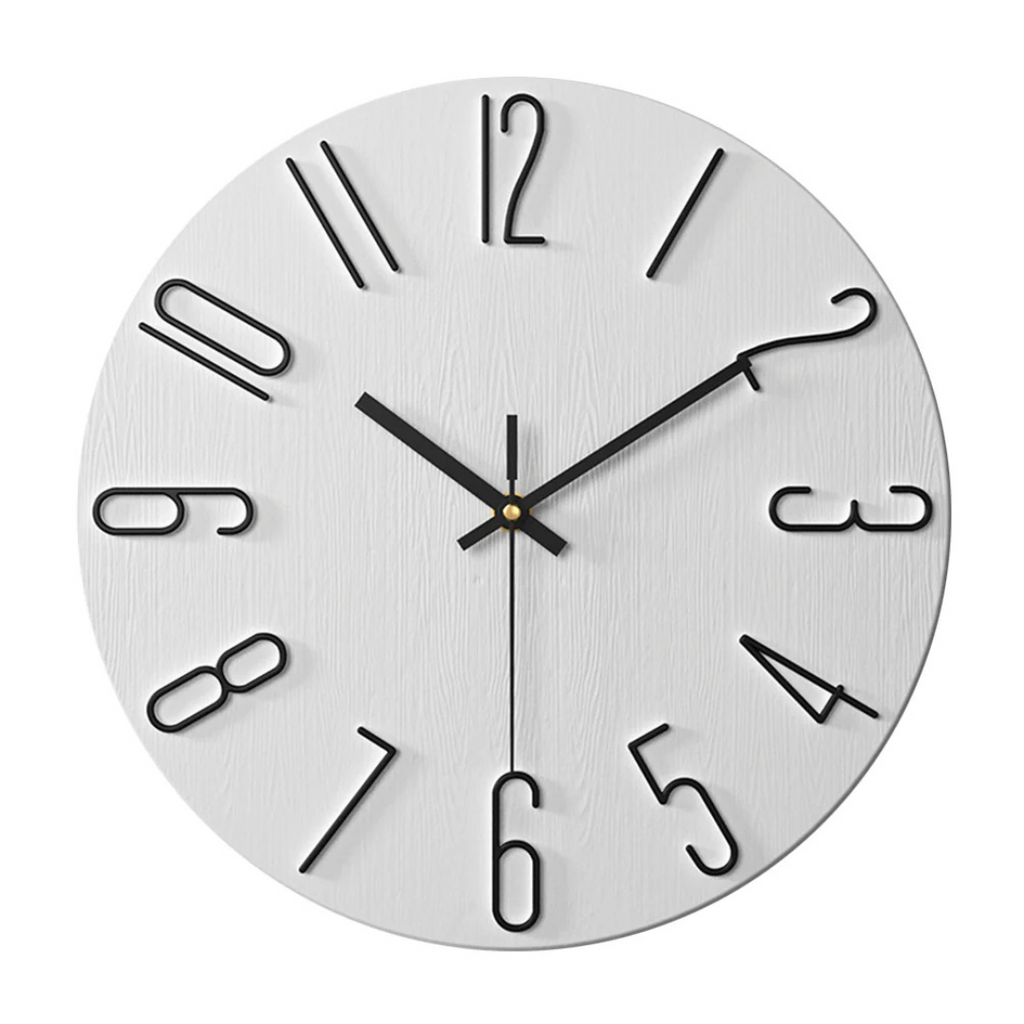 Silent Quartz Wall Clock – White