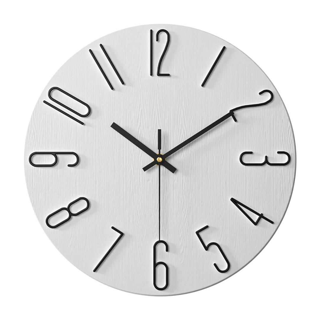 Silent Quartz Wall Clock – White