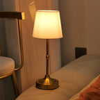 Brass-Tone Cordless Table Lamp with Fabric Shade – view 4