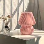 Swirled Glass Mushroom Table Lamp