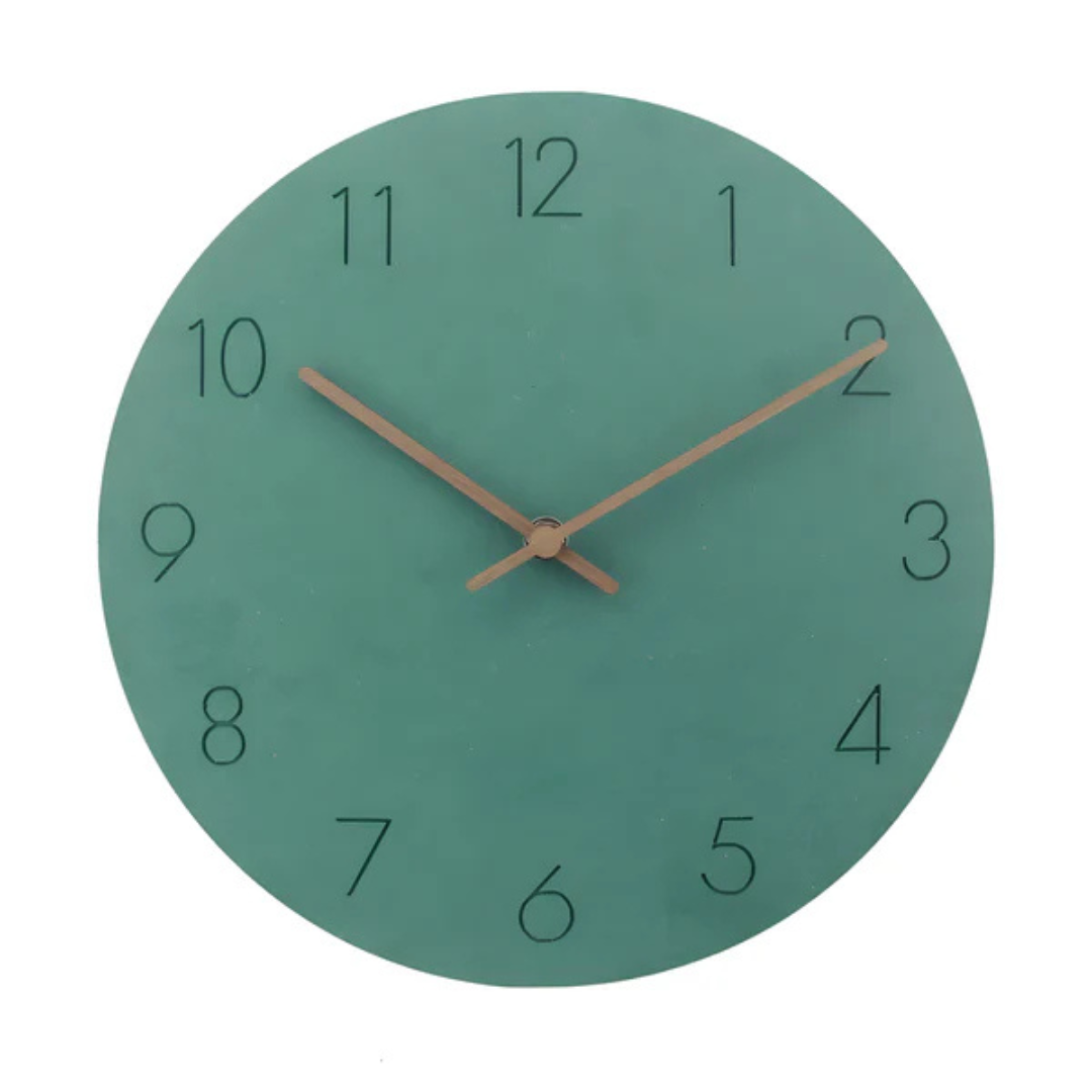 Colored Wood Wall Clock – Green