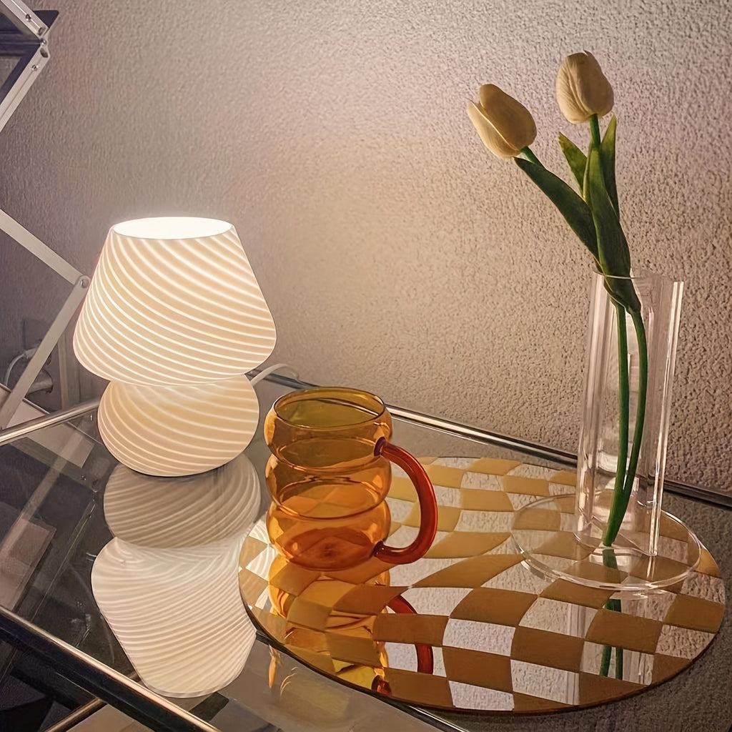 Swirled Glass Mushroom Table Lamp – view 7