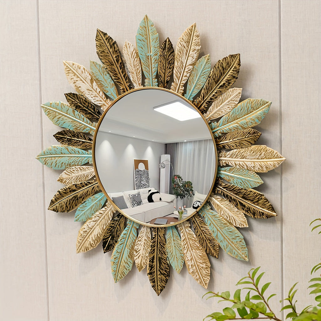 Feathered Sunburst Wall Mirror