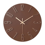 Silent Quartz Wall Clock – Brown
