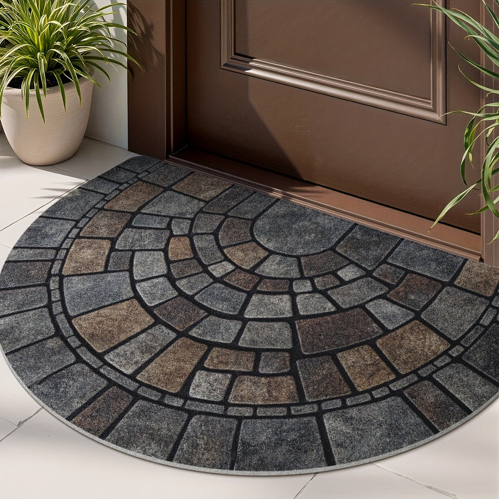 Mosaic Half-Moon Door Mat – 18 × 30 in / 24 × 35 in