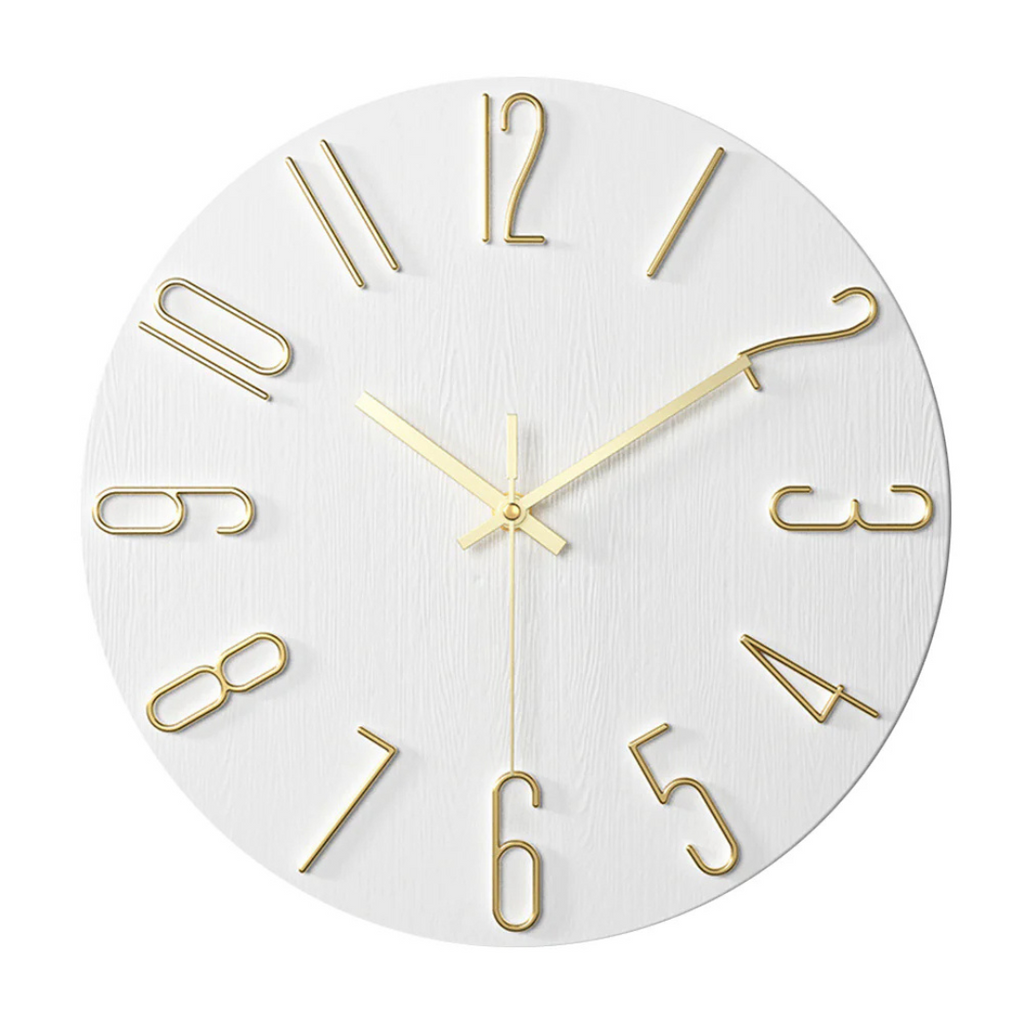 Silent Quartz Wall Clock – Gold