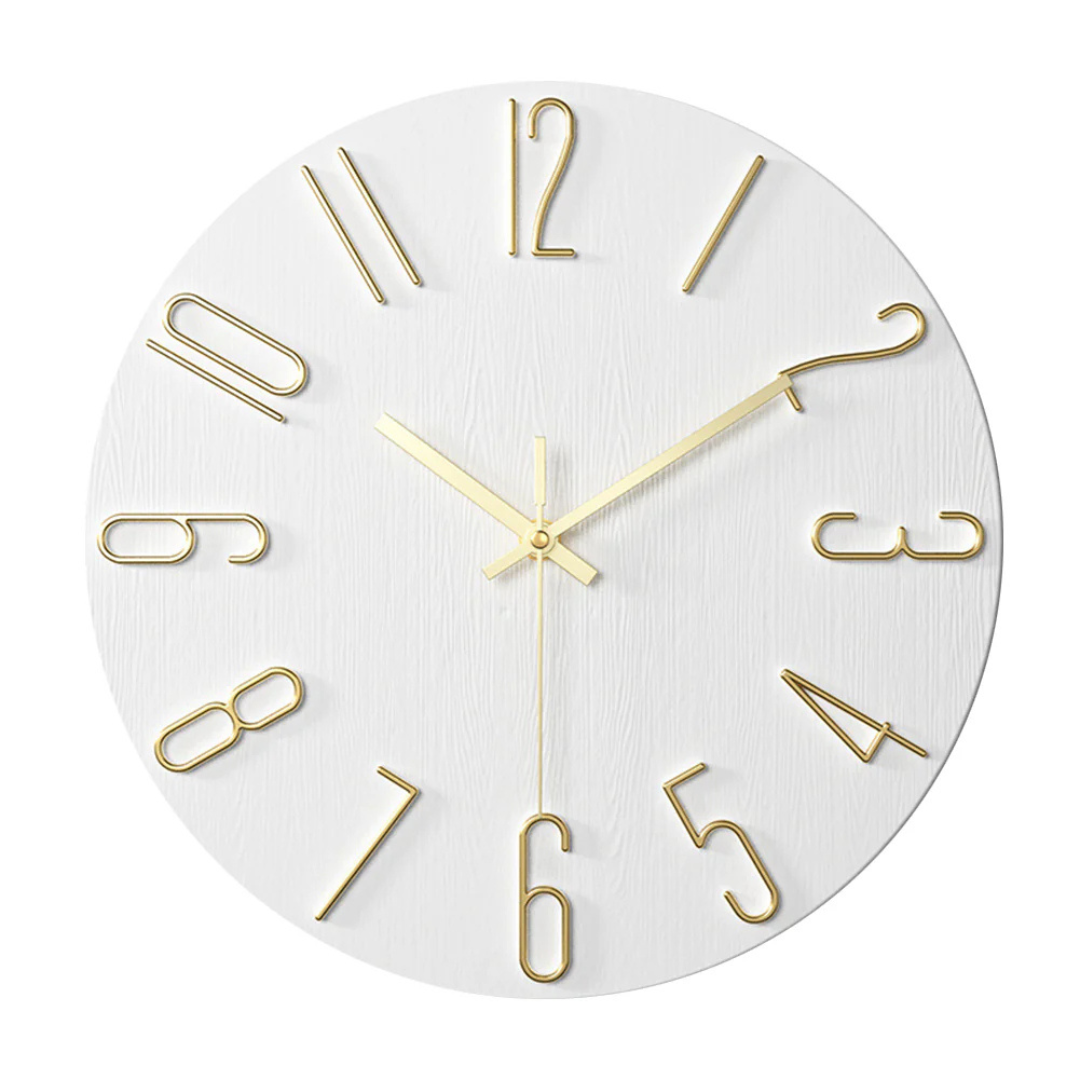 Silent Quartz Wall Clock – Gold
