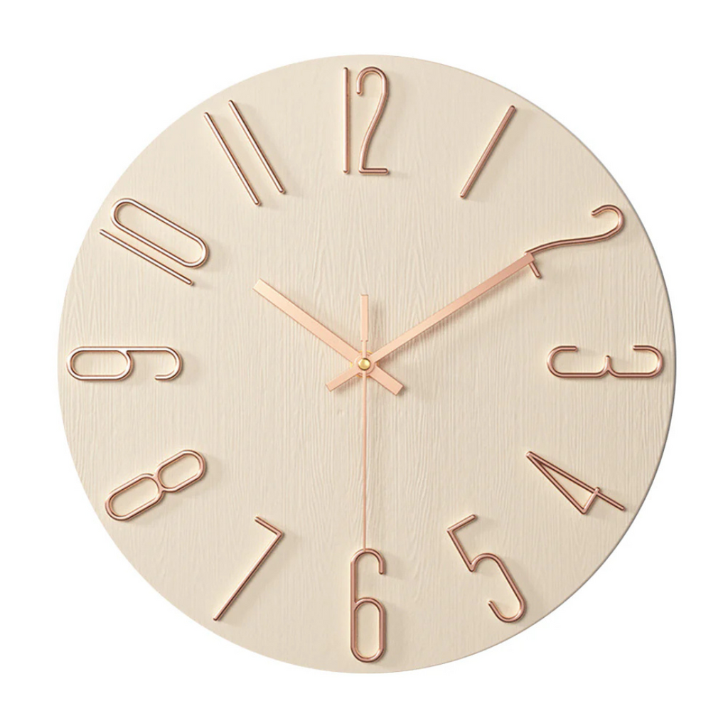 Silent Quartz Wall Clock – Rose