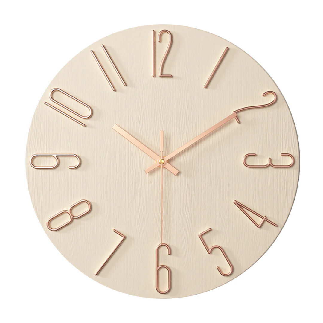 Silent Quartz Wall Clock – Rose