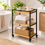 3-Tier Bamboo Rolling Storage Cart – view 4
