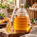 Glass Beehive Honey Jar with Dipper