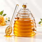Glass Beehive Honey Jar with Dipper – view 3