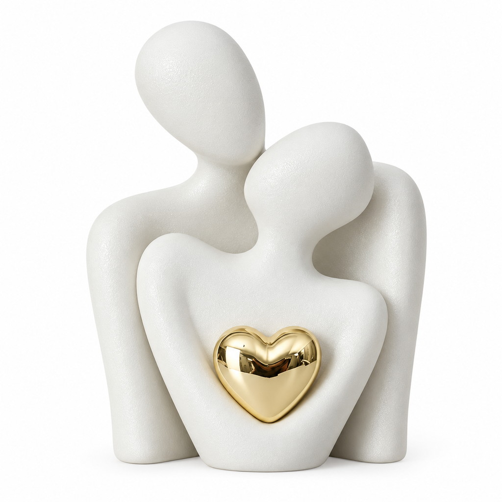 Ceramic Embracing Couple Sculpture – view 5