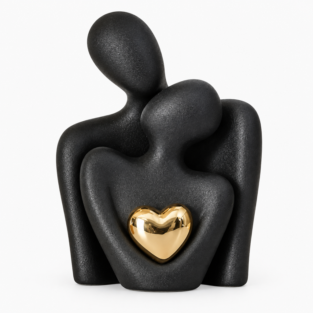 Ceramic Embracing Couple Sculpture – view 4