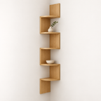Zigzag Corner Wall Shelf – Brown