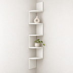 Zigzag Corner Wall Shelf – White