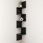Zigzag Corner Wall Shelf – Black