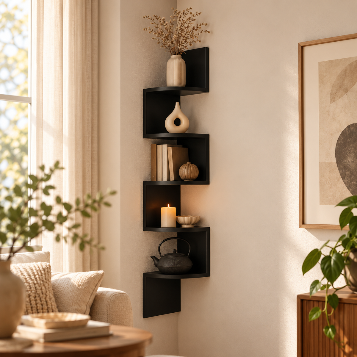 Zigzag Corner Wall Shelf
