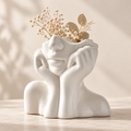 Abstract Face Sculpture Flower Vase – Elegant