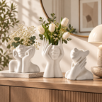 Abstract Face Sculpture Flower Vase – view 6