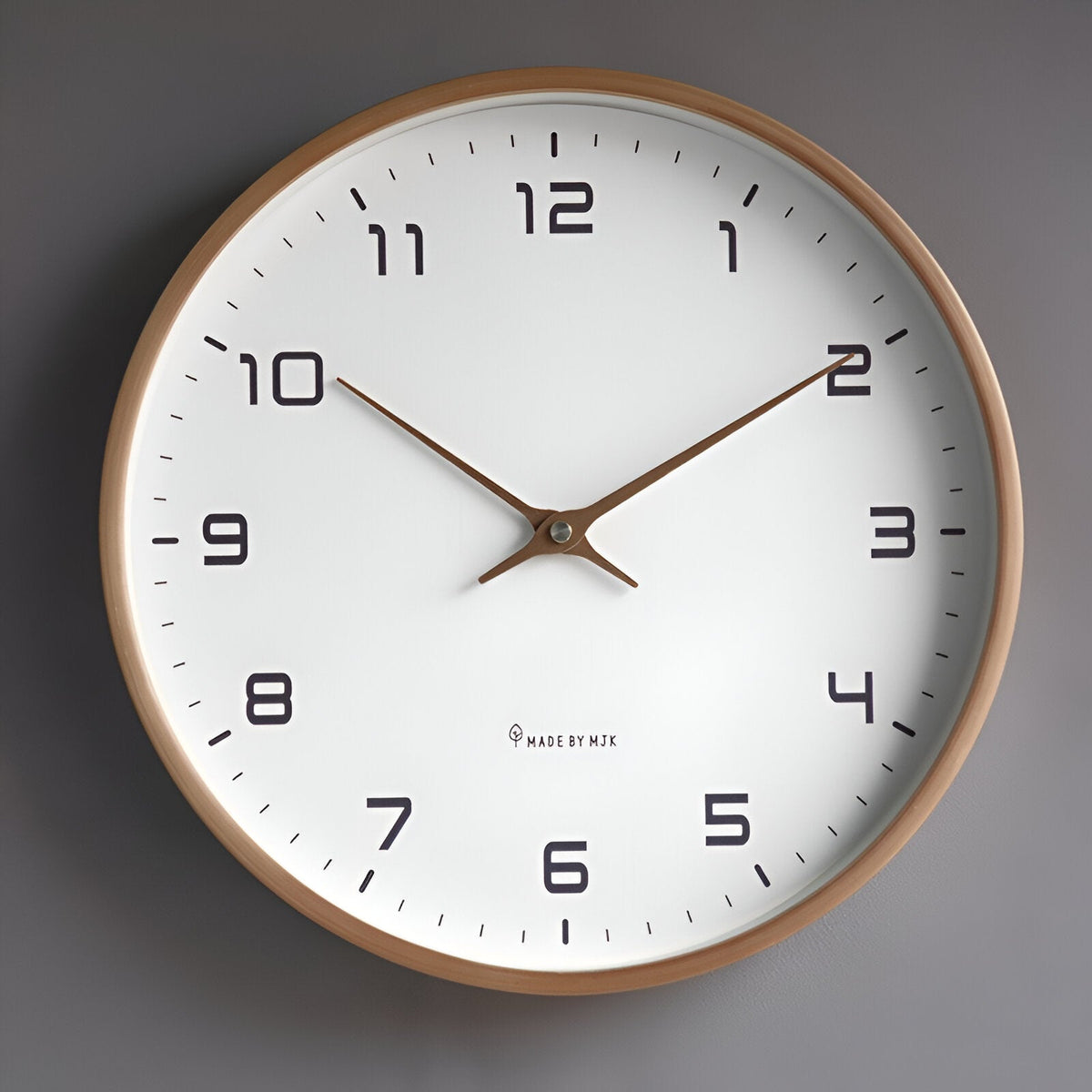 Minimalist Wooden Wall Clock – 10 in (25 cm) / Brown / 12 in (30 cm) / Brown