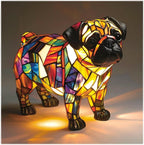 Stained Glass Style Dog Table Lamp – Pug