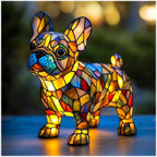 Stained Glass Style Dog Table Lamp – French Bulldog