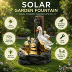 Solar Garden Fountain with Duck Figurines – view 4