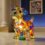 Stained Glass Style Dog Table Lamp – Yorkshire Terrier