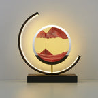 Moving Sand Art LED Table Lamp – Red / Black