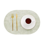 Oval Faux Leather Placemats – Green