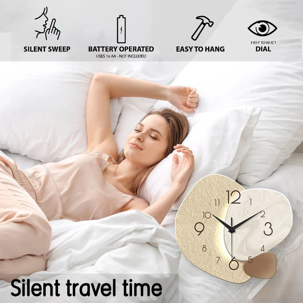 Stone-Look Silent Wall Clock – view 4
