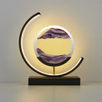 Moving Sand Art LED Table Lamp – Purple / Black
