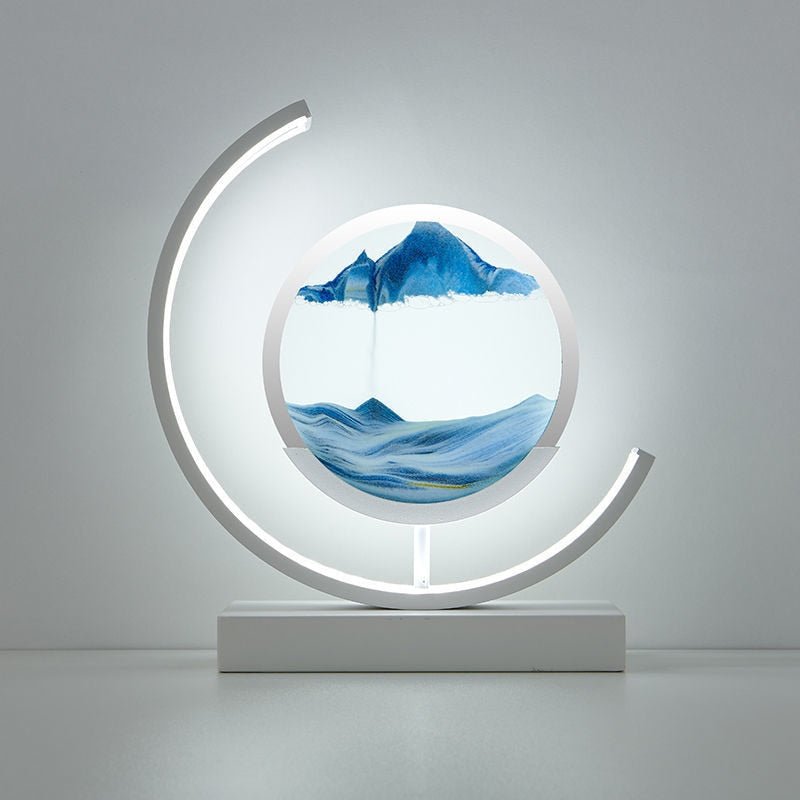 Moving Sand Art LED Table Lamp – Blue / White