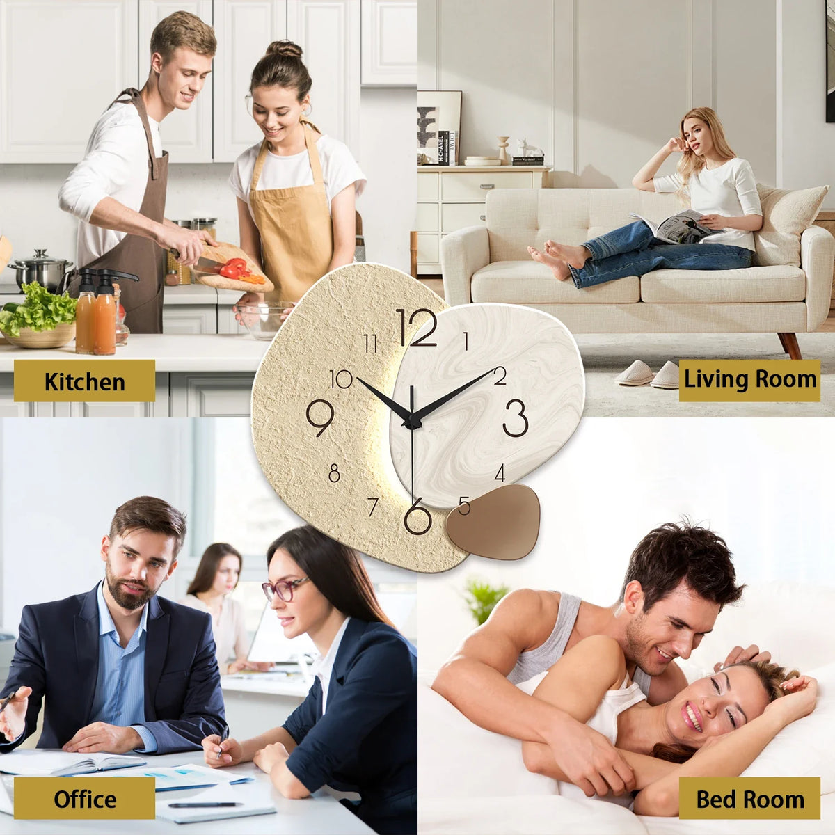 Stone-Look Silent Wall Clock – view 5