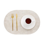 Oval Faux Leather Placemats – Oatmeal