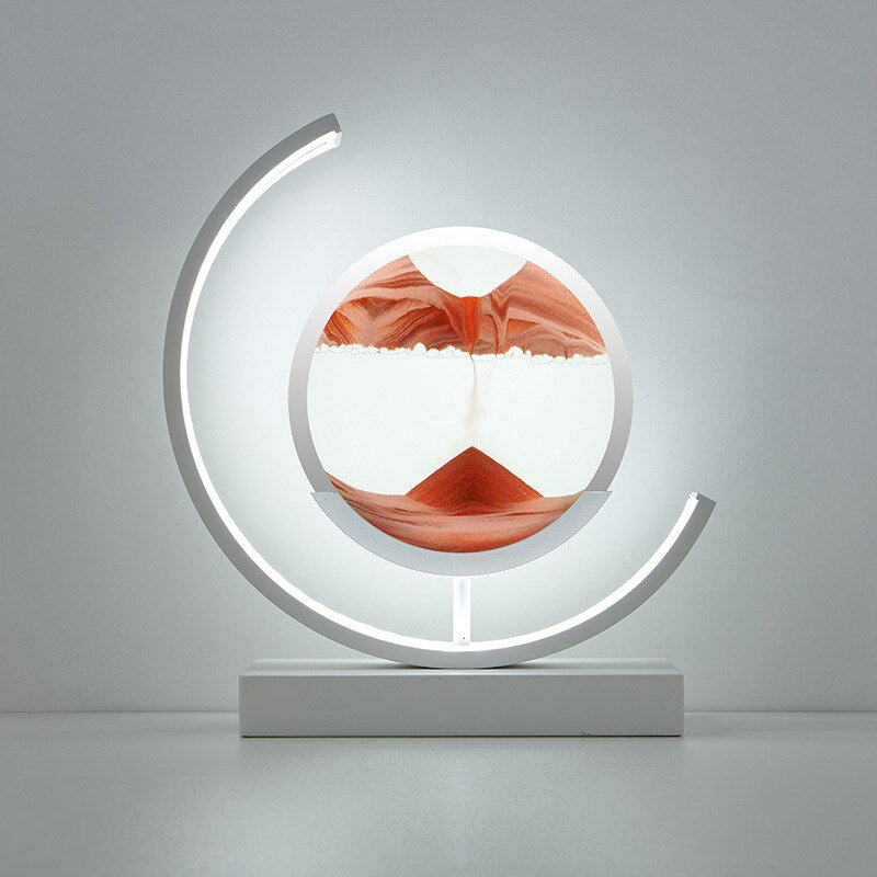 Moving Sand Art LED Table Lamp – Red / White