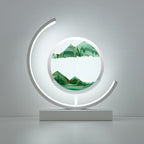 Moving Sand Art LED Table Lamp – Green / White