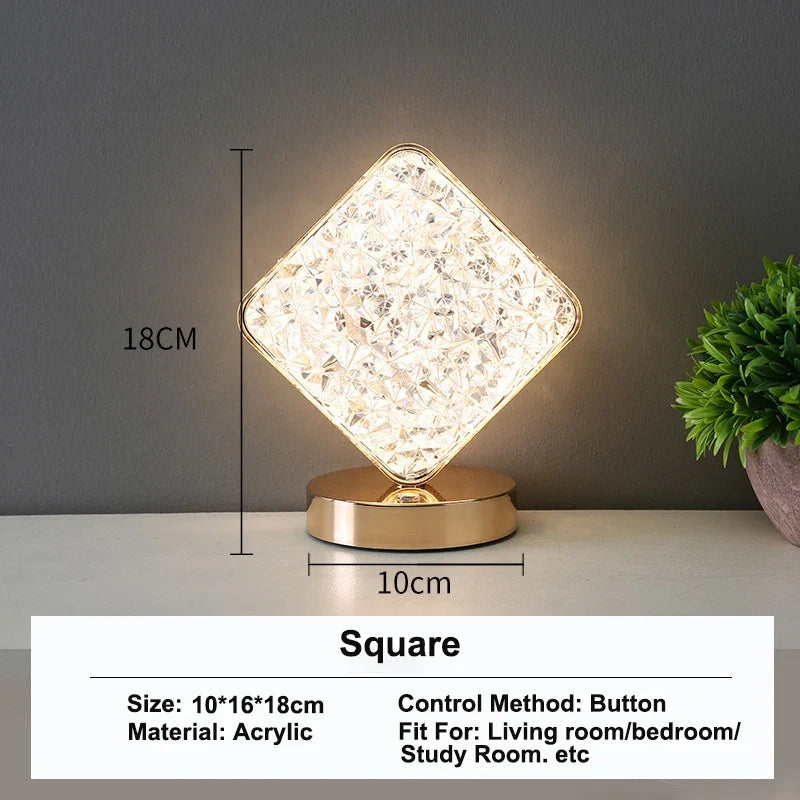 3D Crystal LED Night Light – Diamond
