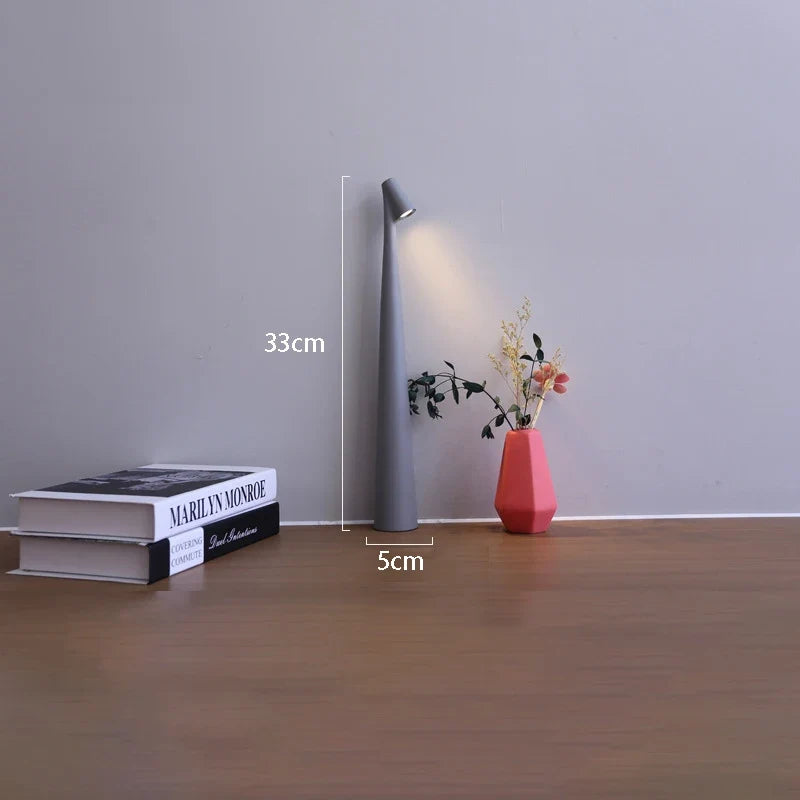 Cordless Table Lamp – Gray / Adjustable