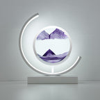 Moving Sand Art LED Table Lamp – Purple / White