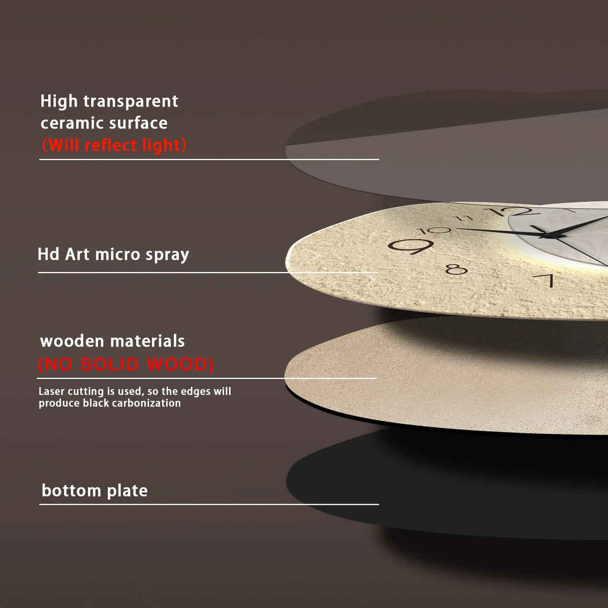 Stone-Look Silent Wall Clock – view 8