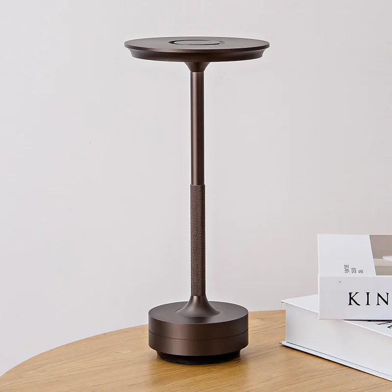 Cordless Disc-Top Table Lamp – Champagne
