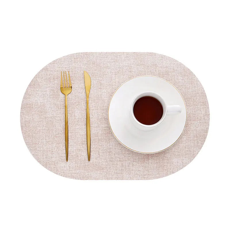 Oval Faux Leather Placemats – Pink