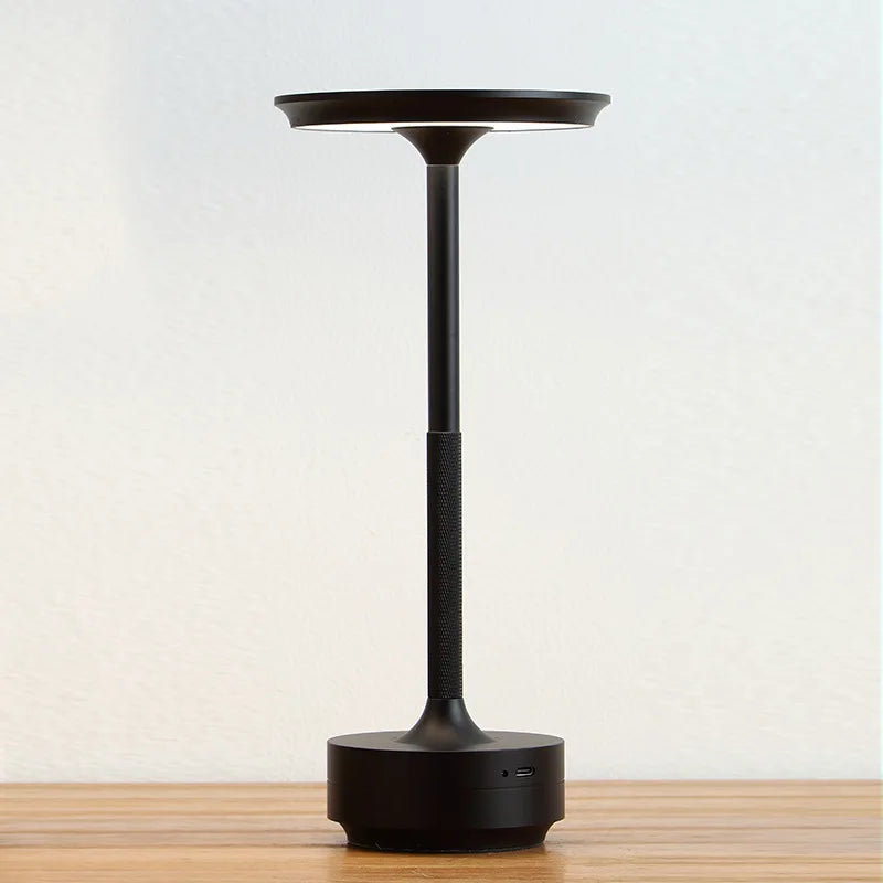 Cordless Disc-Top Table Lamp – Black