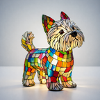 Stained Glass Style Dog Table Lamp – Westie